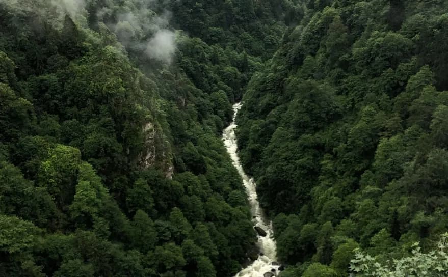 River running in the mountains